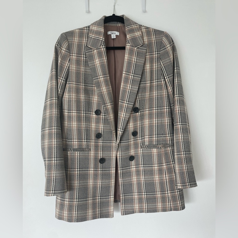 Women’s size S, Bar III Checkered Blazer in Black and Cream